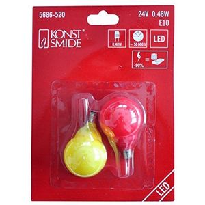 Konstsmide 5686-520 reservelamp/voor led-biertuinketting, 24 V, 0,24 W, blisterverpakking van 2, kleurrijke lampen, E14 schroefdraad