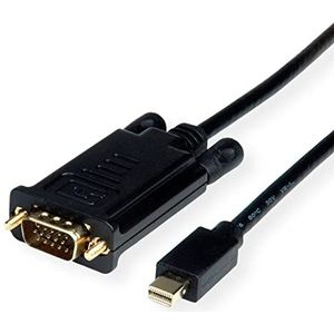 ROLINE Kabel Mini DisplayPort-VGA, Mini DP ST - VGA ST, zwart, 5 m