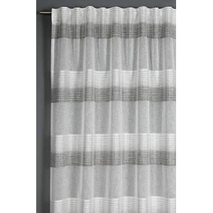GARDINIA Gordijn met verborgen lussen en gordijnband, Etamine, ondoorzichtig, grijs, 140 x 245 cm