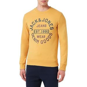 Bestseller A/S Heren Jjmikk Sweat Crew Neck Trui, Honey Gold/Print:big, M
