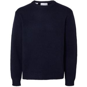 SELECTED HOMME Heren Slhcody Ls Knit Relaxed Crew Neck Noos Gebreide Trui, sky captain, XL