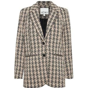ICHI Ihkate Houndstooth Oversize Bl Casual zakelijke blazer voor dames, 202751/Doeskin Houndstooth, S