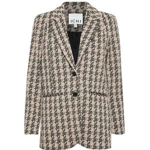 ICHI Oversized Blazer IHKATE HOUNDSTOOTH met Pied-de-poule Bruin/Zwart