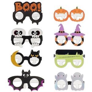 Legami - Set van 8 Halloween-brillen van papier, 8 verschillende vormen met Trick or Treat-thema, eenheidsmaat