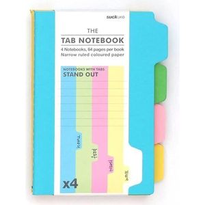 Suck UK A6 Notitieboek met tabbladen Revisie Planner Notebook met verdelers Schoolbenodigdheden & Kantoor Accessoires Te Doen Lijst Notebook of Wekelijkse Planner Pack van 4 Gevoerd Papier