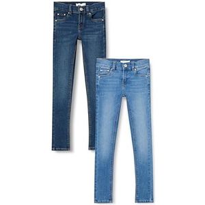 NAME IT NKFPOLLY Skinny Jeans 9214-IC 2P PB, Dark Blue Denim/Pack: w Medium Blue Denim, 164 cm