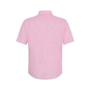 BRAX Heren Style Dan S Cotton Linen Slub shirt met korte mouwen en button-down-kraag, koraalrood, XL