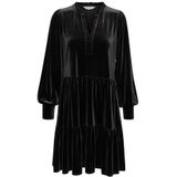 Jurk - Zwart - Relaxed Fit - Midi Lengte - 3/4 Mouwen