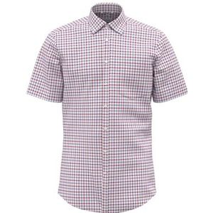 Seidensticker Zakelijk overhemd voor heren, regular fit, strijkvrij, New Button-down, korte mouwen, 100% katoen, rood, 39