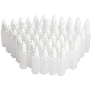 erioctry Flesjes om te druppelen 10 ml/8 ml/15 ml/20 ml/30 ml, leeg, kunststof, navulbaar, druppelaars zijn afneembaar (50 stuks), 30 ml, 1