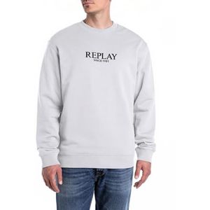 Sweatshirt - Geribbelde Kraag - Sweatstof - Ronde Hals - Logoprint - Lange Mouw