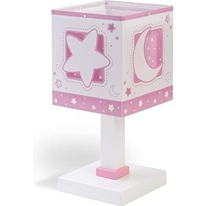 Dalber kinder tafellamp Bureau kinderkamer kinderlamp Moonlight Maan and Sterren roze