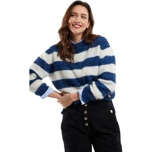 Armor Lux Heritage gestreepte trui van mohair, Seal/Sodaliet/Natuur, XL
