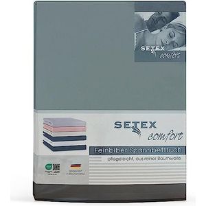 SETEX Hoeslaken van flanel, 180 x 200 cm, 100% katoen, laken in donkerjade