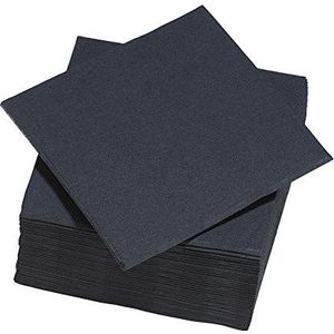 Surlys - Modieuze servetten effen – kleur zwart – servetten van microgestempelde watten, Ecolabel gecertificeerd – 24 verpakkingen met 50 servetten, formaat 38 x 38 cm
