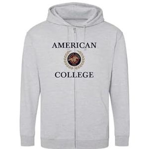 AMERICAN COLLEGE USA Sweatshirt met print, warme kleding, uniseks, kinderen, jongens en meisjes, casual, model ACSZW7 MELL Grey 8 jaar, Grijs, 8 ans
