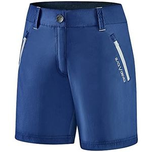 Black Crevice Korte damesshorts, trekkingshort voor dames, korte wandelshorts voor dames, outdoorshorts, trekkingshorts met elastische tailleband op de rug, duurzaam en ademend, staalblauw/wit, 36
