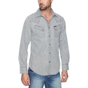 Wrangler Denim shirt – hemd – heren - grijs - X-Large