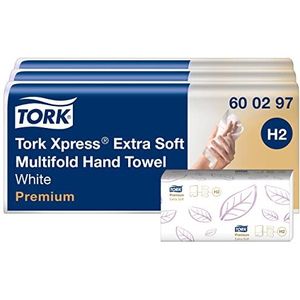 Tork Xpress multifold papieren handdoeken 600297 - H2 Premium vouwhanddoeken voor handdoekdispenser - extra zacht en absorberend, 2-laags, wit - 21 x 100 doeken