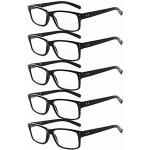 Eyekepper Mannen Vintage Lezen Brillen - 5 Stuks Leesbrillen voor Heren Dames - Zwart Lijst +1.00