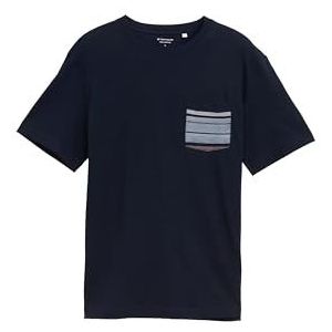 TOM TAILOR - Shirt - Pastelblauw - Donkerblauw - Vuurrood - Wit