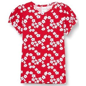 Fred's World by Green Cotton Gladly Puff S/S T-shirt voor babymeisjes, Salsa, wit/surf, 56 cm