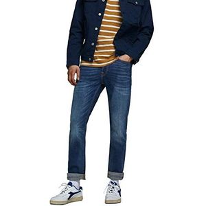 JACK & JONES Jeans Tim Straight Legs Slim Fit Flat Front Tim ORIGINAL, Kleuren: Donkerblauw-2, Maat Jeans: 30W / 34L, blauw (Blue Denim)., 34W x 36L