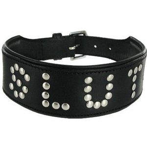 Lederen Halsband Met 'Slut' Studs Design