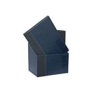 Securit Trendy lederlook A4 menukaart (x20) Plus Box, incl. 1 dopplete inleg voor menu (voor 4 pagina's A5), blauw, leer, 39,4 x 32 x 23,2 cm