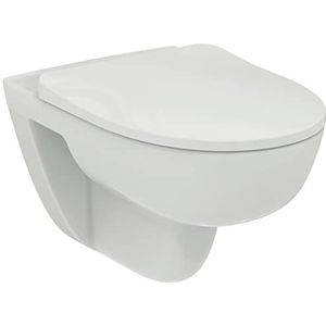 Ideal Standard T541701 WC-pakket Ideal Standard i.life A, wanddiepspoel-WC zonder spürand (RimLS+) incl. WC-bril Softclose (automatische daling) wit