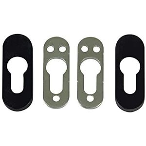 Amig - Veiligheidsbord met stalen behuizing voor sloten mod. 35 | 70 x 25 mm | voor metalen deuren | met kunststof bekleding | Zamak afwerking in zwart
