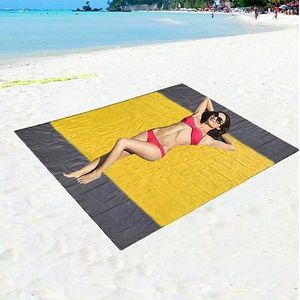 NC Strandmat, zandbestendig, 210 x 200, waterdicht, met 4 vaste nagels, strandmat, draagbaar, zandbestendig, voor camping, picknick, strand, wandelen