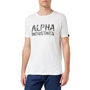 Alpha Industries Camo Print T-Shirt Wit/zwart M