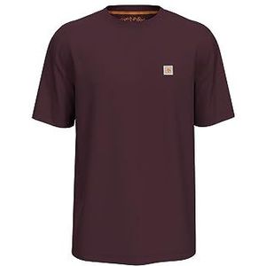 Regular Fit Essential Badge T-shirt in Organic Cotton, Berry Wine 6637, XL