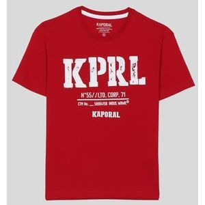 Kaporal, T-shirt voor jongens, regular fit, korte mouwen, ronde hals, Muke model, kleur donkerbeige, maat 10 jaar, Rood, 12 Jaren