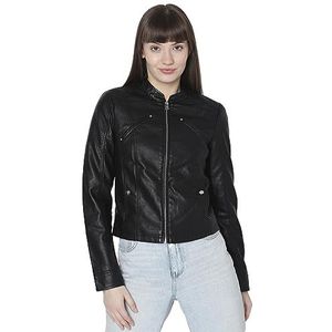 Bestseller A/S VMFAVODONA AW23 Coated Jacket NOOS jas, zwart, M, Schwarz, M