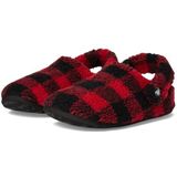 Crocs Classic Buff Check Cozzzy Slipper - Varsity Rood/Zwart - Pantoffels