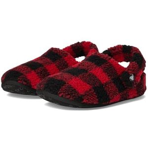 Crocs Classic Buff Check Cozzzy Slipper - Varsity Rood/Zwart - Pantoffels