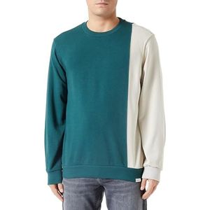 Koton Heren Crew Neck Multicolor Tag Printed Long Sleeve Sweatshirt, groen (824), XL