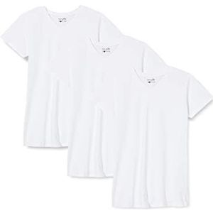 Berydale Dames T-shirt voor sport en vrije tijd, met V-hals, Wit, set van 3, S