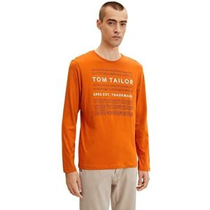 TOM TAILOR Uomini Shirt met lange mouwen en 1032910, 19772 - Gold Flame Orange, 3XL