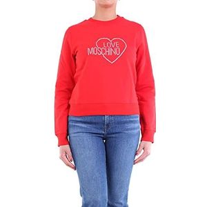 Love Moschino Dames Long Sleeve Heart and Logo Studs Sweater