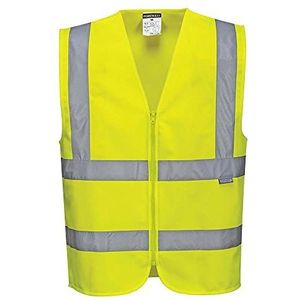 Hi-Vis Vest - Geel - Verkeersvest - Met Rits - Reflecterende Striping