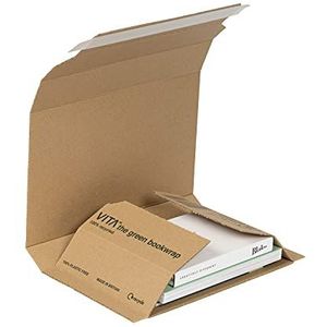 Blake Vita plasticvrij gerecycled kraftkarton boekomslag 217 x 155 x 52 mm (BWM02) - Pack van 25, bruin
