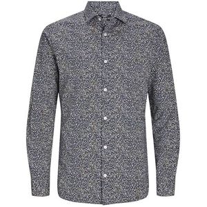 JACK & JONES Herenhemd, slimfit overhemd, night sky, XS