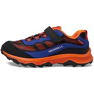 Merrell Unisex Kid's Moab Speed Low a/C WTRPF wandelschoen, Blauw Zwart Oranje, 38 EU