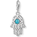 Thomas Sabo Dames-bedelhanger Fatimas Hand Charm Club 925 sterling zilver imitatie turquoise 1052-404-17