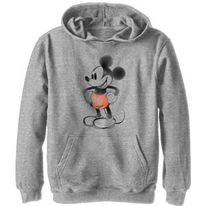 Disney Characters Mickey Watery Boy's Hooded Pullover Fleece, Athletic Heather, Small, Athletic Heather, S