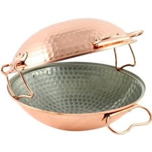 Mali's C20020 - Cataplana - Wok van Vertind Koper - Ø 33 cm - Voor Alle Warmtebronnen Behalve Inductie