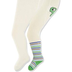 Playshoes Meisjesschildpad en effen kleuren met comfortabele tailleband panty (set van 2), wit (origineel 900), 74/80 cm